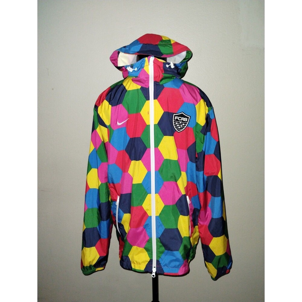 FCRB-FIVE RARE Windbreaker WARM UP JACKET Full Zip Nike Multicolored Size XL EUC
